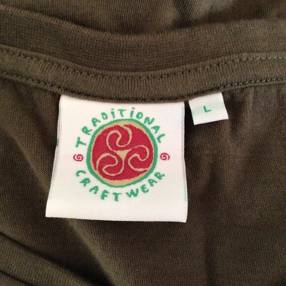 Traditional Craft Wear Khaki V-Neck T-Shirt Sz L - Picture 4 of 5